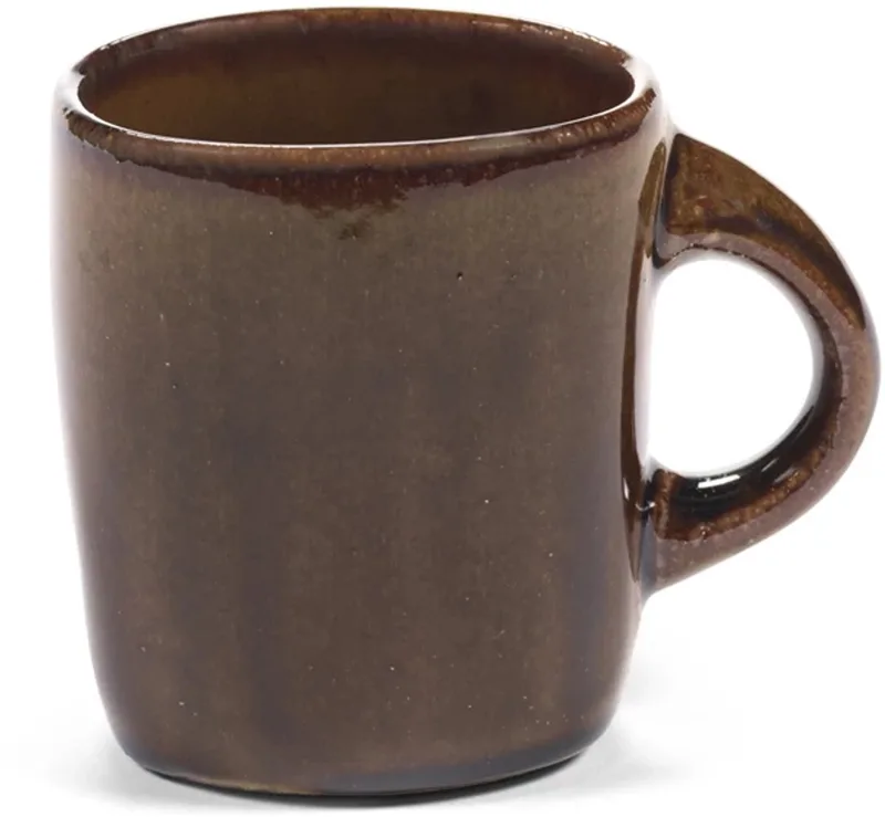 Uncharted Out of Lines koffiekop 22cl ocher (set van 4) by Serax in Bruin – product photo