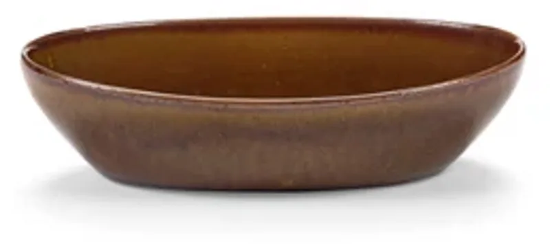 Uncharted Out of Lines ovale bowl 23x12cm H5.5cm ocher by Serax in Bruin – product photo