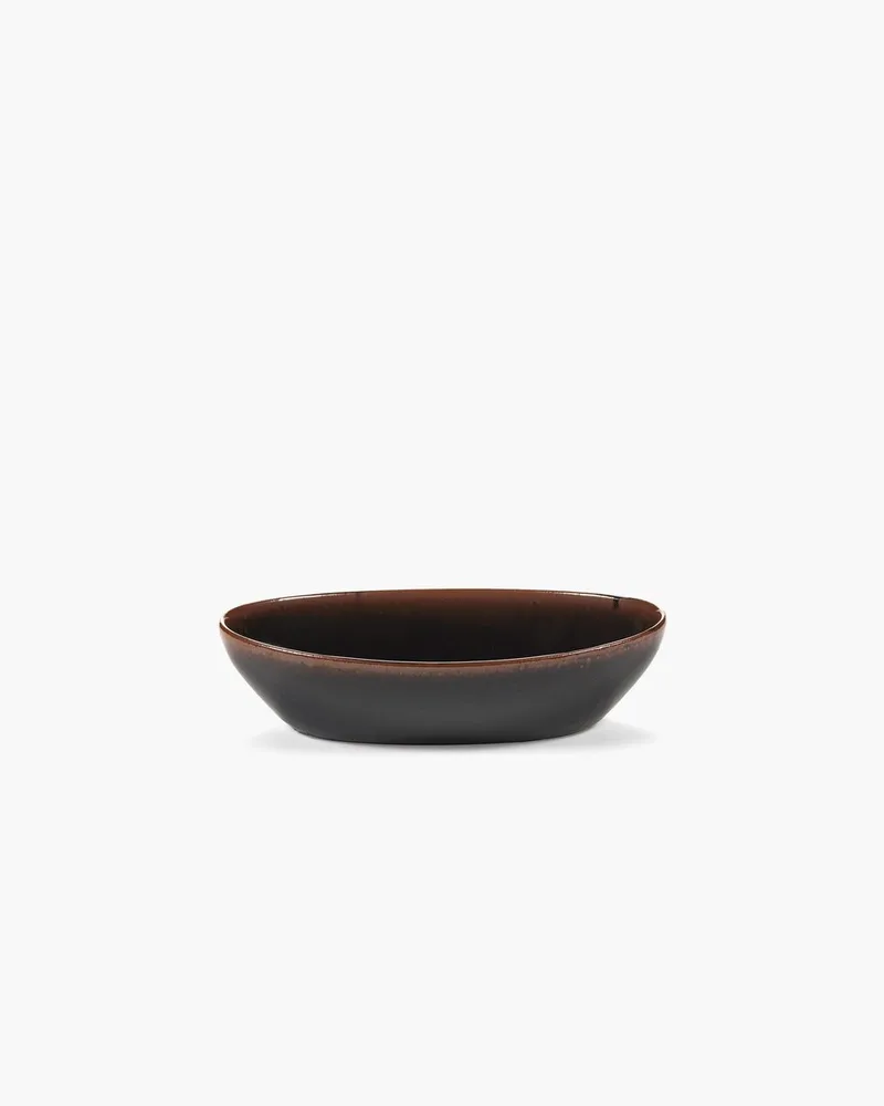 Uncharted Out of Lines ovale bowl 23x12cm H5.5cm zwart bruin by Serax in Donkerbruin – product photo