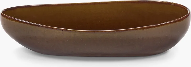 Uncharted Out of Lines ovale dienschaal 36x17cm H8cm by Serax in Ocher – product photo