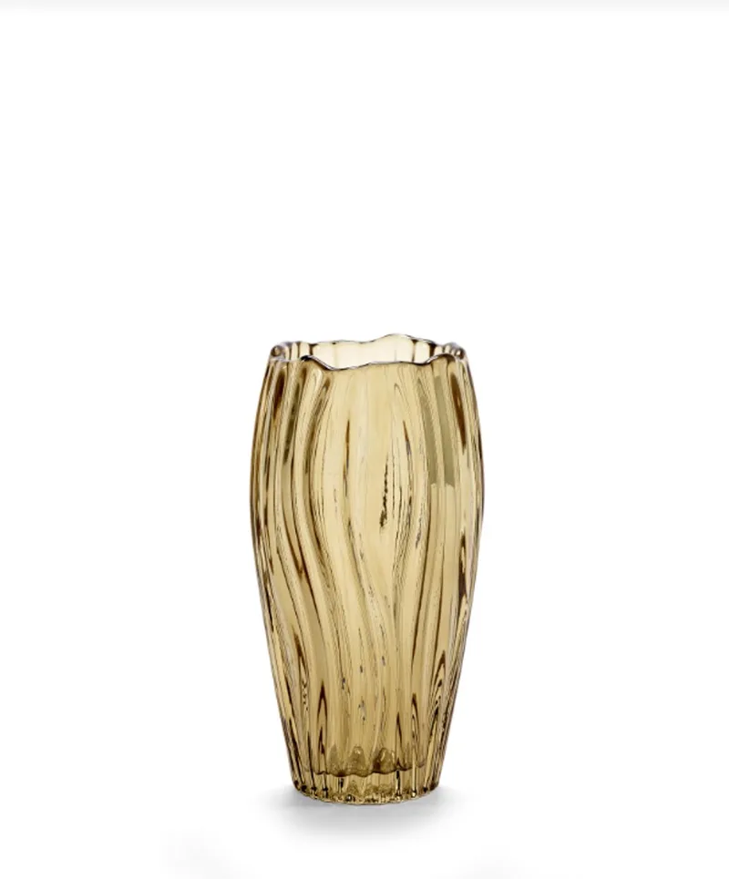 Vaas-Vaas voor Bloemen Glas D 10,3 cm H 20 cm by Serax in Geel – product photo