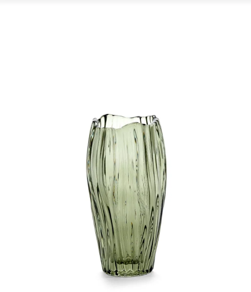 Vaas-Vaas voor Bloemen Glas D 10,3 cm H 20 cm by Serax in Groen – product photo