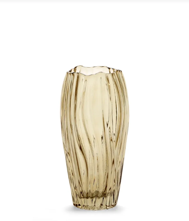 Vaas-Vaas voor Bloemen Glas D 12.2 cm H 25 cm by Serax in Geel – product photo