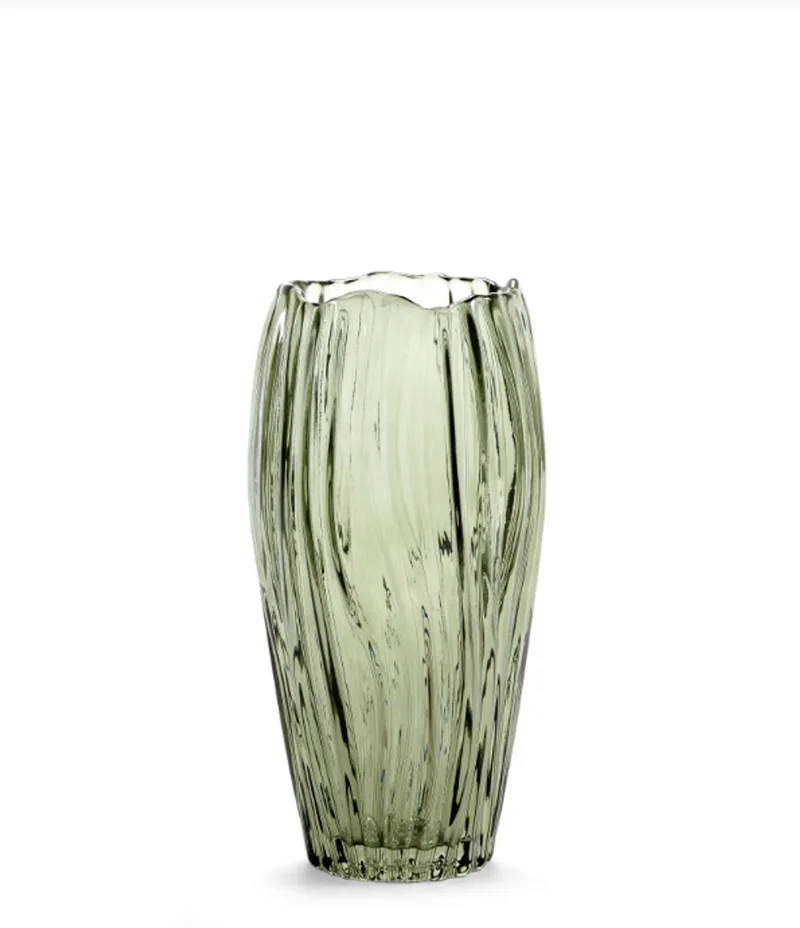 Vaas-Vaas voor Bloemen Glas D 12.2 cm H 25 cm by Serax in Groen – product photo