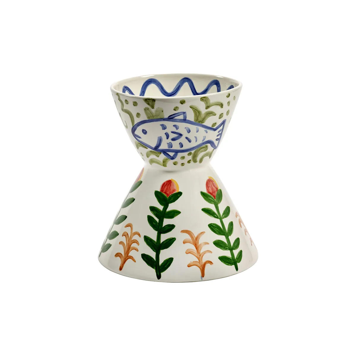 Vase Santiago De Borja - Bunt - emaillierter Sandstein - Designer Shurleey von Serax – Produktfoto