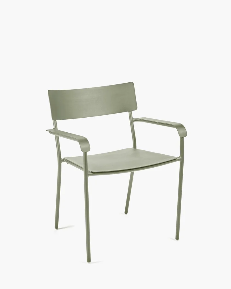 Vincent Van Duysen August stoel met armleuning 59x60x79 eucalyptus van Serax in Groen – productfoto