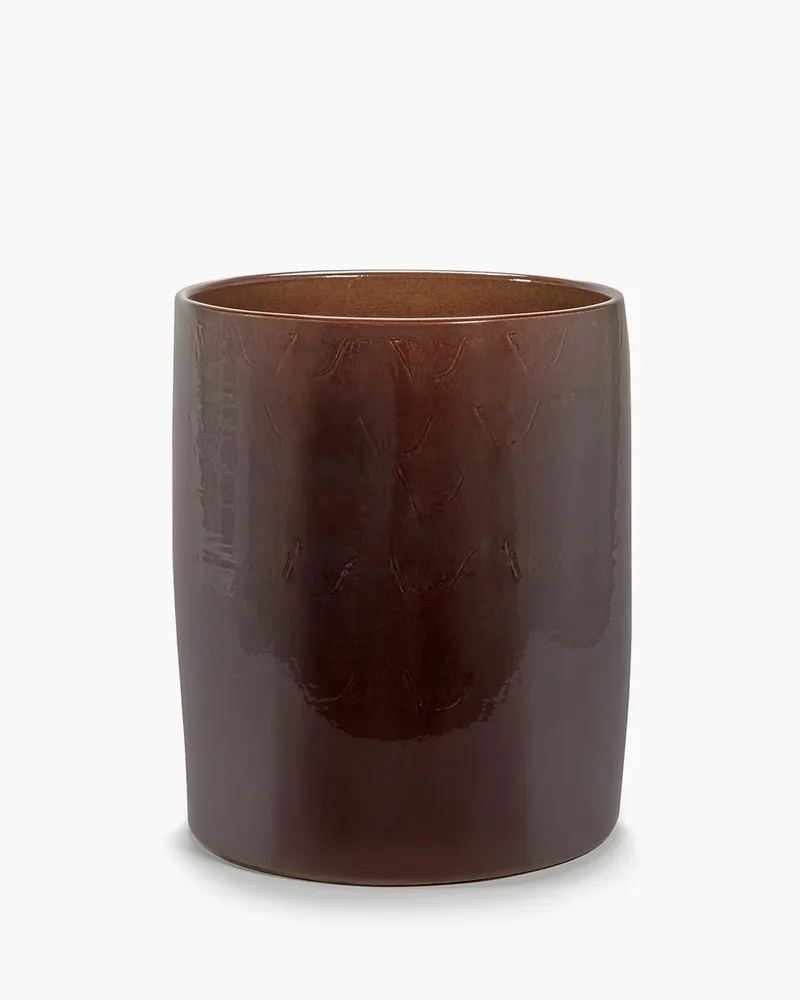 Vincent Van Duysen Vaso 08 bloempot D22cm H49cm donkerbruin by Serax in Bruin – product photo
