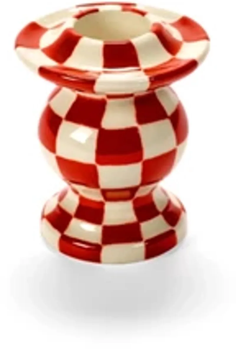 Wouters & Hendrix Les Objets Mouleversants kandelaar N°2 6x6cm H7cm rood / wit by Serax in Wit/rood – product photo