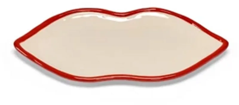Wouters & Hendrix Les Objets Mouleversants schaal L 25.5x12.5cm H1.5cm rood / wit by Serax in Meerkleurig – product photo