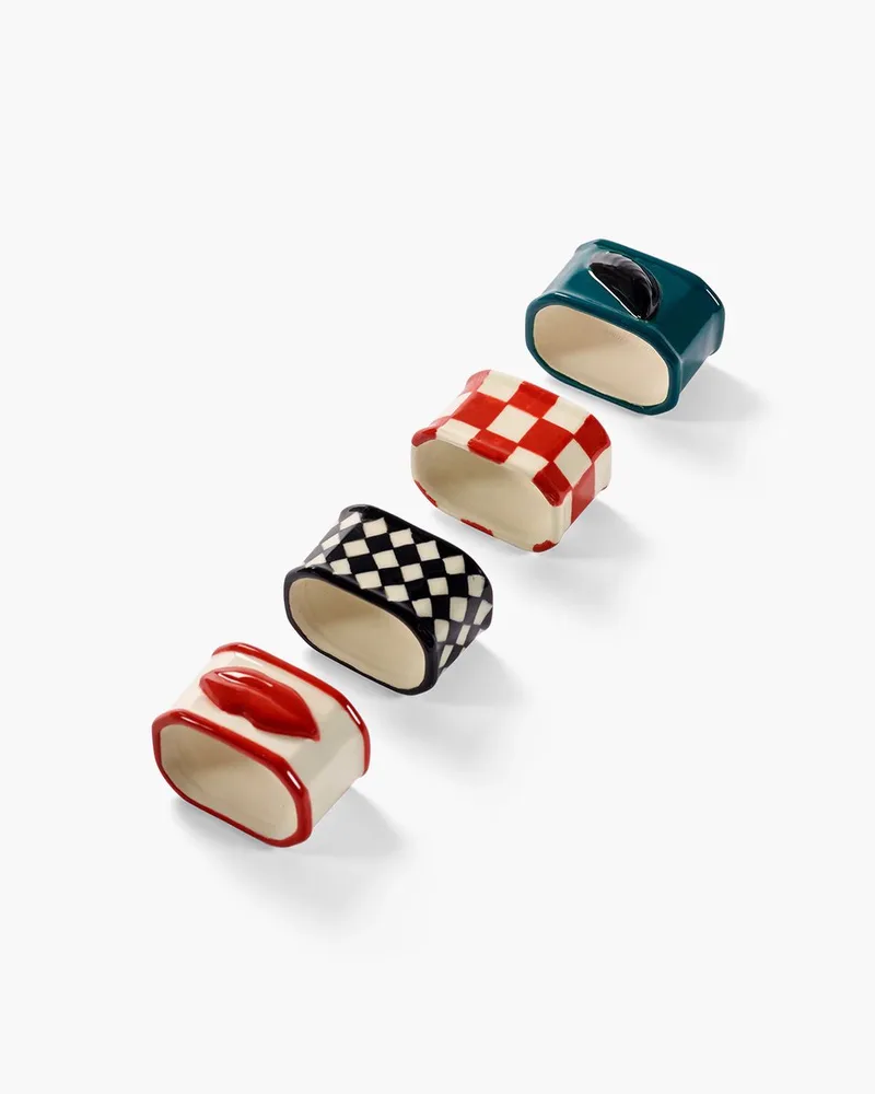 Wouters & Hendrix Les Objets Mouleversants servetring set van 4 assorti by Serax in Multi Color – product photo