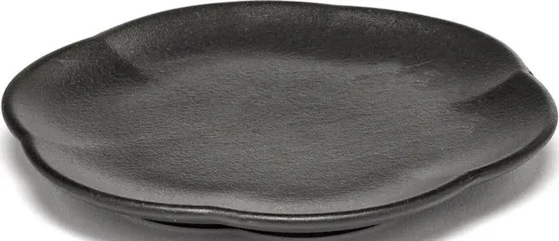 X Sergio Herman Plate m Inku Black Ribbed - 13,9cm - 4 stuks by Serax in Donkergrijs – product photo