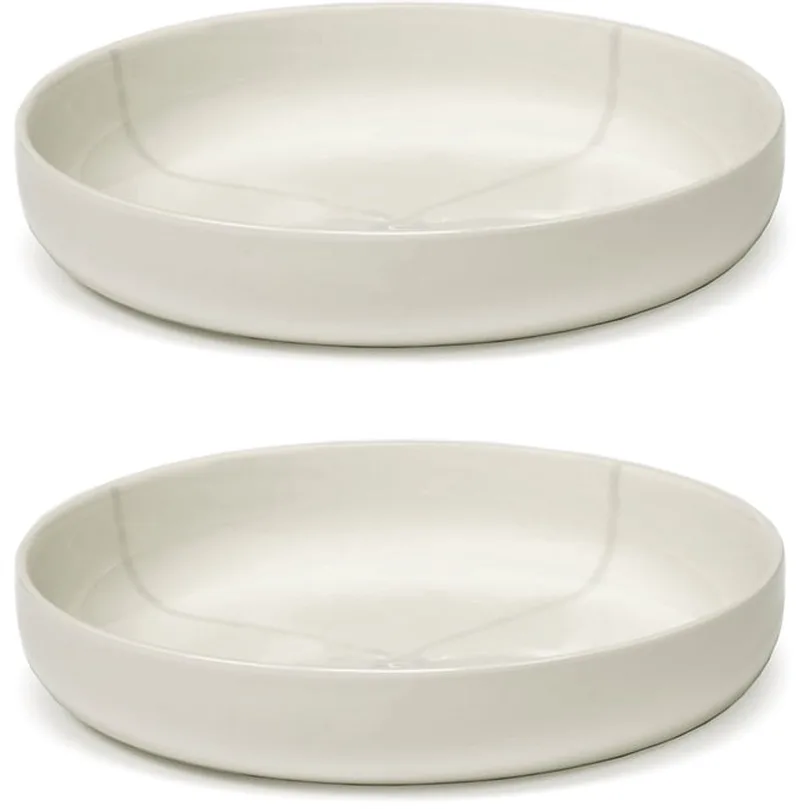 Zuma diep bord van Kelly Wearstler, Ø 20,5 cm, Zout / (set van 2) von Serax in Wit – Produktfoto