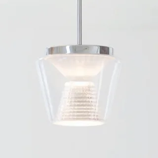 Met kristalglas - Led hanglamp Annex van Serien Lighting in Glanzend aluminium, Helder – productfoto 1 van 2