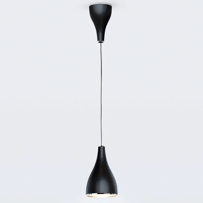 serien.lighting Hanglamp One Eighty L, Ø 16 cm, zwart van Serien Lighting in Zwart, Vernikkeld staal – productfoto 2 van 5