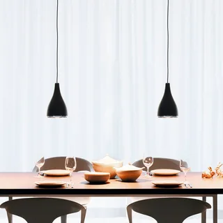 serien.lighting Hanglamp One Eighty L, Ø 16 cm, zwart van Serien Lighting in Zwart, Vernikkeld staal – productfoto 4 van 5