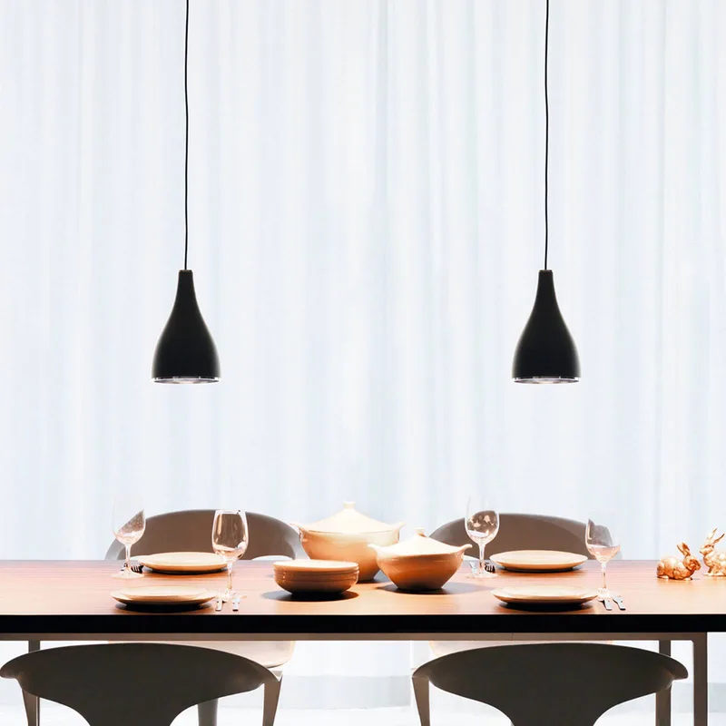 serien.lighting Hanglamp One Eighty L, Ø 16 cm, zwart van Serien Lighting in Zwart, Vernikkeld staal – productfoto 4 van 5
