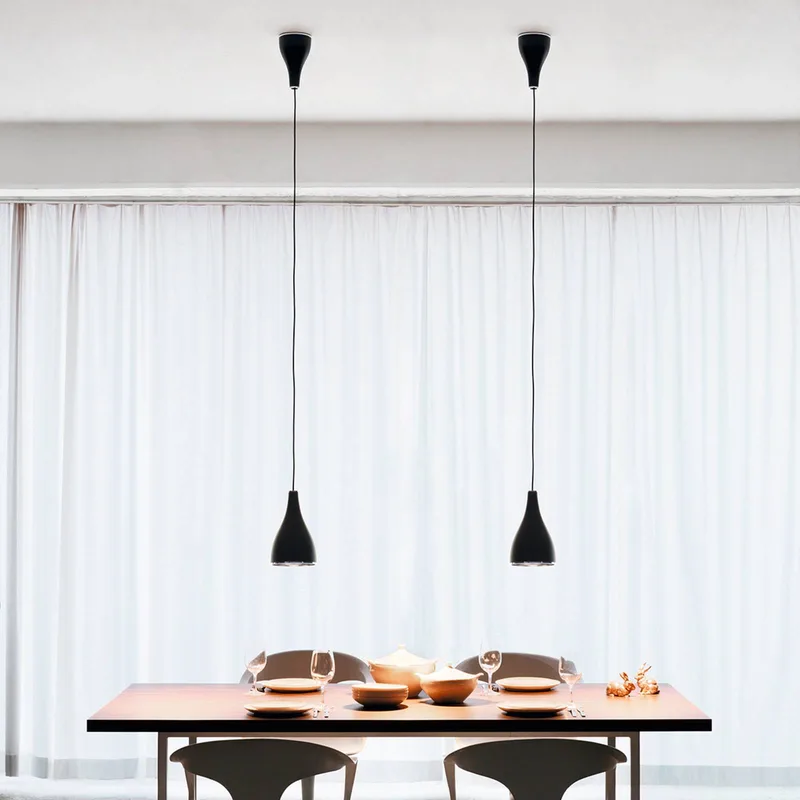 serien.lighting Hanglamp One Eighty L, Ø 16 cm, zwart van Serien Lighting in Zwart, Vernikkeld staal – productfoto 5 van 5