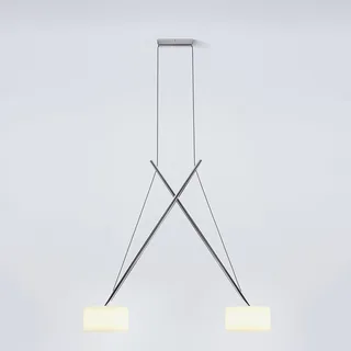 Twin - een LED hanglamp in spagaat by Serien Lighting in Glanzend verchroomd aluminium, Wit opaal – product photo 3 of 5