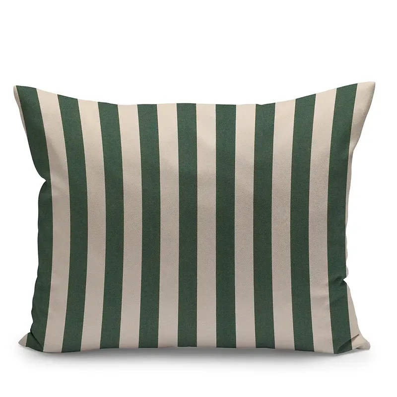 Barriere Zierkissen 50x40 cm Hell Apricot/Dunkelgrün gestreift by Skagerak – product photo