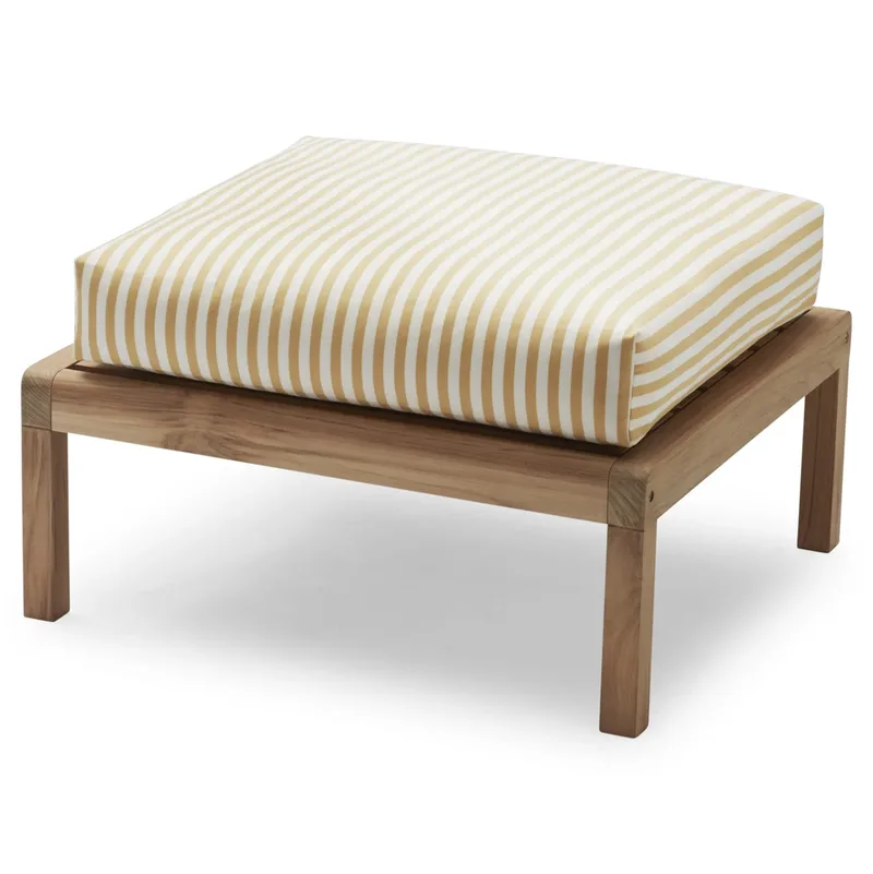 Virkelyst Pouf Golden Yellow Stripe Teak von Skagerak – Produktfoto