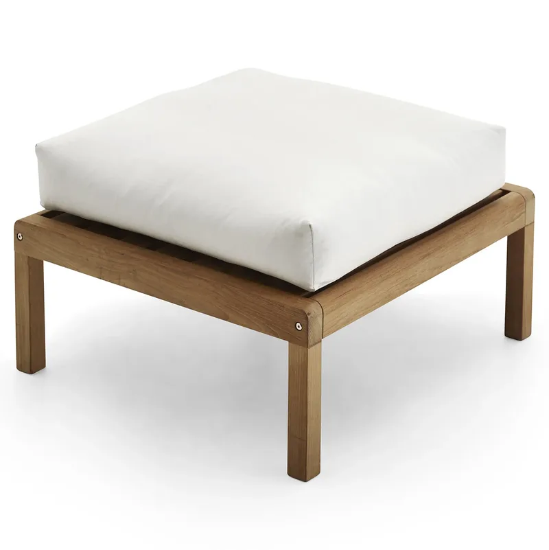 Virkelyst Pouf Weiß Teak van Skagerak – productfoto