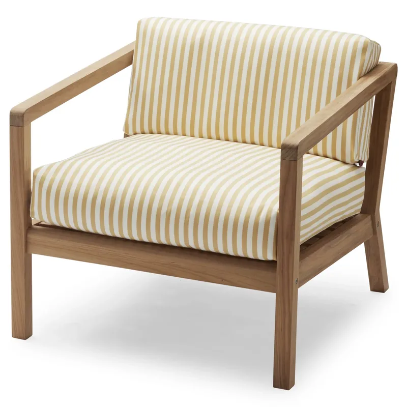 Virkelyst Sessel Golden Yellow Stripe Teak by Skagerak – product photo