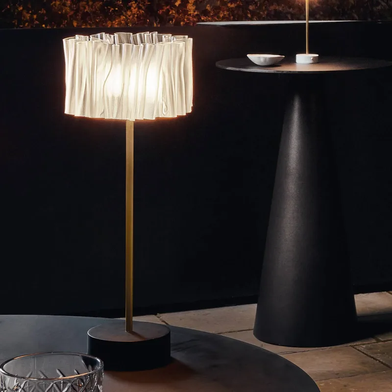 Accordéon Battery tafellamp Prisma/zwart by Slamp in Black, Wit-transparant, Brass – product photo