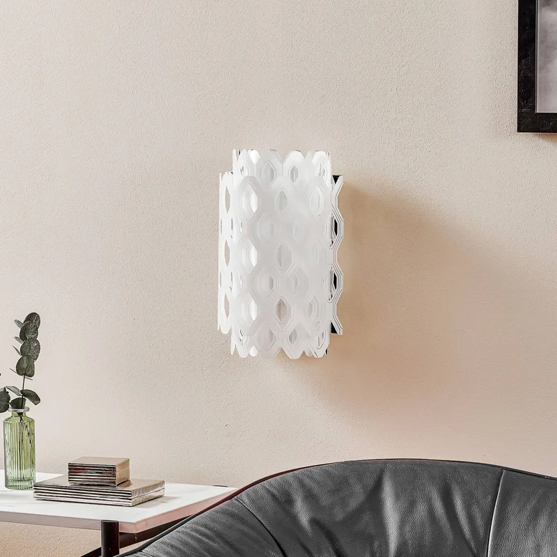 Charlotte wandlamp met honingraatpatroon van Slamp in Wit – productfoto 2 van 4