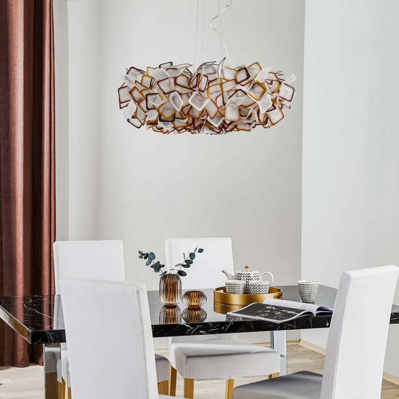 Clizia hanglamp, Ø 78 cm, oranje van Slamp in Oranje, Transparant – productfoto 3 van 5
