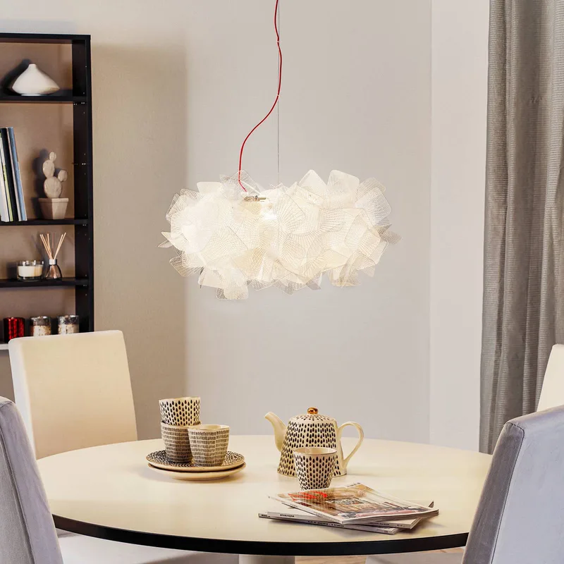 Clizia Pixel hanglamp, kabel rood, Ø 53 cm by Slamp in White – product photo 2 of 5