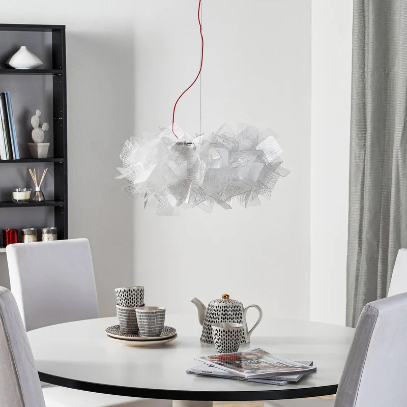 Clizia Pixel hanglamp, kabel rood, Ø 53 cm by Slamp in White – product photo 5 of 5