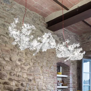 Hanami Suspension hanglamp, rode kabel by Slamp in Wit-doorzichtig, Red – product photo 2 of 3