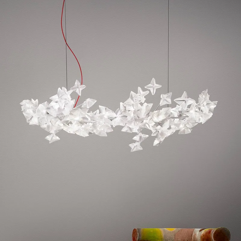 Hanami Suspension hanglamp, rode kabel by Slamp in Wit-doorzichtig, Red – product photo