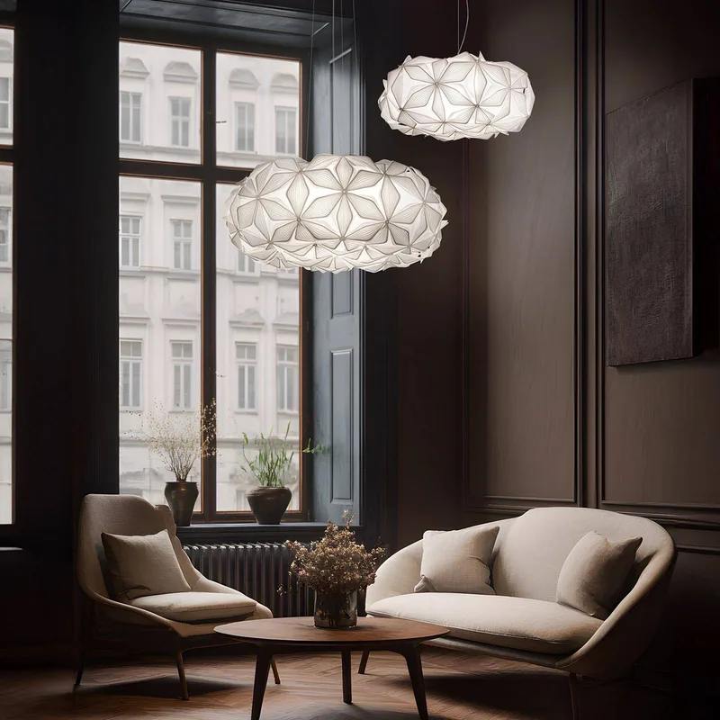 Hanglamp C'EST LA VIE, wit/transparante kabel, Ø 53 cm von Slamp in Weiß, Transparent – Produktfoto 3 von 5