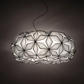 Hanglamp C'EST LA VIE, zwart/kabel zwart, Ø 70 cm van Slamp in Zwart, Wit – productfoto 4 van 5