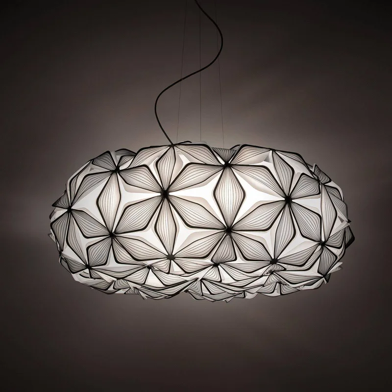 Hanglamp C'EST LA VIE, zwart/kabel zwart, Ø 70 cm van Slamp in Zwart, Wit – productfoto 4 van 5