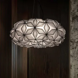 Hanglamp C'EST LA VIE, zwart/kabel zwart, Ø 70 cm van Slamp in Zwart, Wit – productfoto 2 van 5