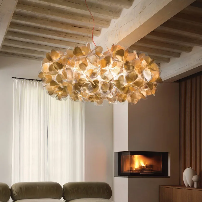 hanglamp Clizia MAMA NON MAMA, Ø78cm, goud/rood de Slamp en Or, Rouge – photo du produit