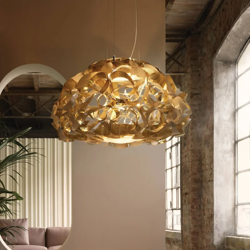 hanglamp Quantica, Ø 75 cm van Slamp in Goud – productfoto 2 van 4