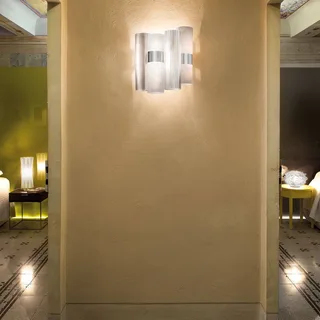 La Lollo design-wandlamp, wit de Slamp en Blanc, Transparent – photo du produit 3 sur 3