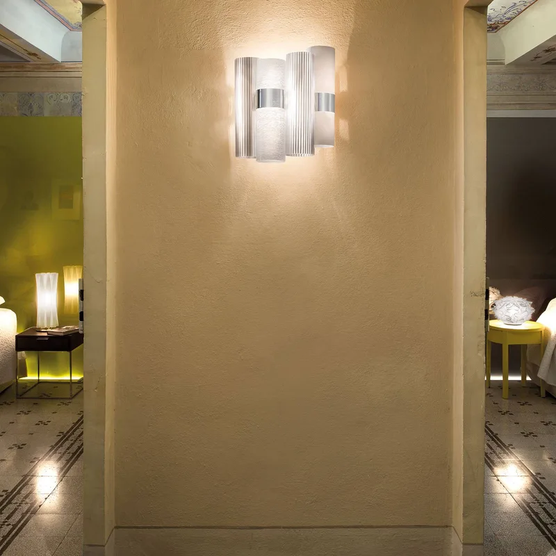 La Lollo design-wandlamp, wit de Slamp en Blanc, Transparent – photo du produit 3 sur 3