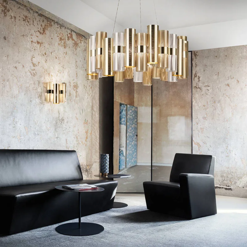 La Lollo L LED hanglamp, Ø80cm, goud by Slamp in Gold, Transparent – product photo 3 of 5