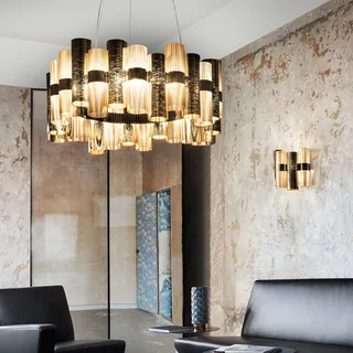 La Lollo L LED hanglamp, Ø80cm, goud by Slamp in Gold, Transparent – product photo 2 of 5