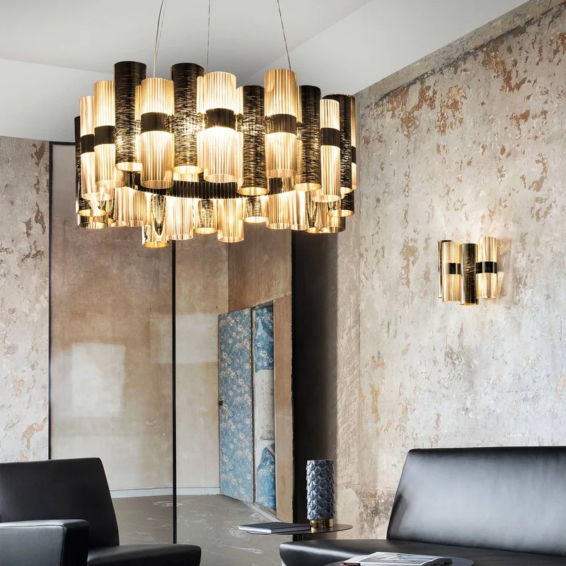 La Lollo L LED hanglamp, Ø80cm, goud by Slamp in Gold, Transparent – product photo 2 of 5