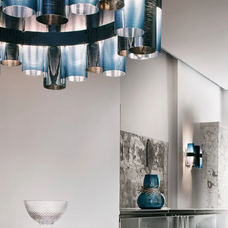 La Lollo L LED hanglamp, Ø80cm, gradiënt by Slamp in Blue, Purple, Grey – product photo 2 of 3