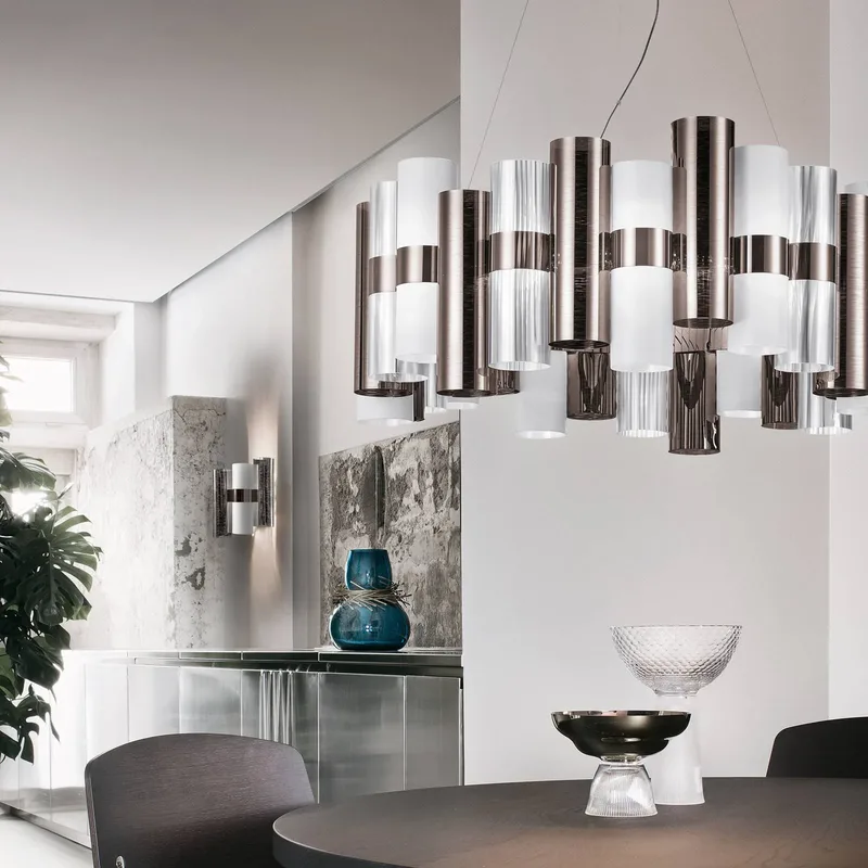 La Lollo L LED hanglamp, Ø80cm, tin-wit by Slamp in Tin, White, Transparent – product photo