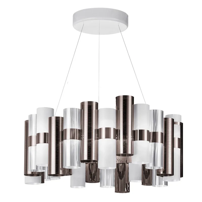 La Lollo L LED hanglamp, Ø80cm, tin-wit van Slamp in Tin, Wit, Transparant – productfoto 2 van 2