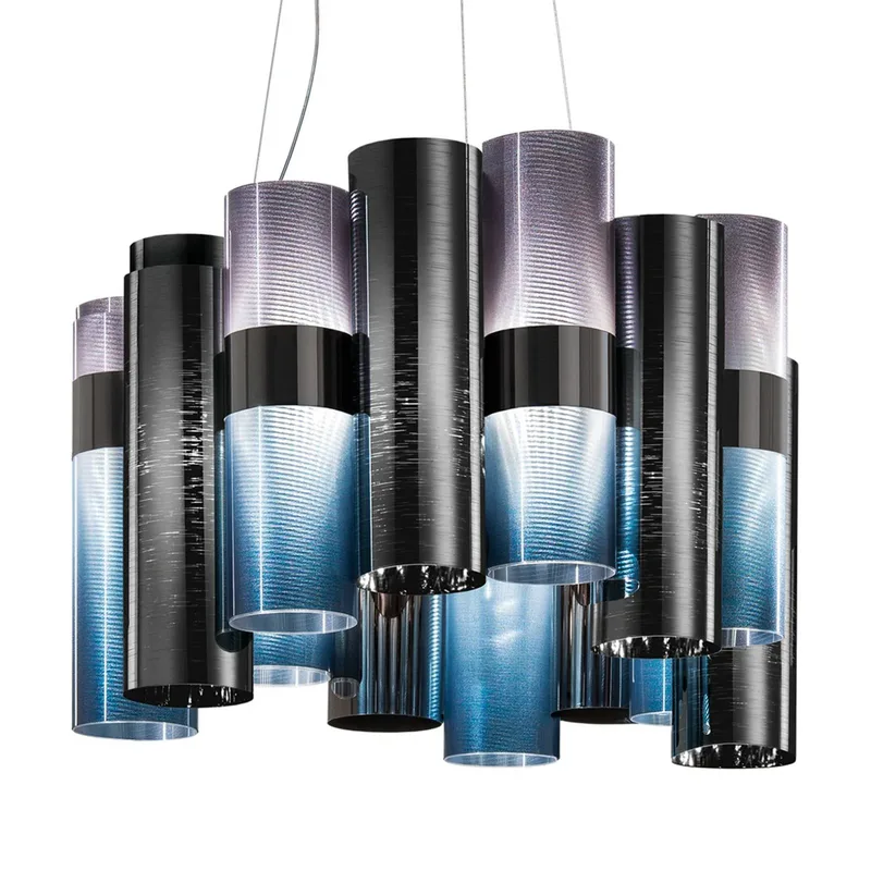 La Lollo Medium hanglamp van Slamp in Blauw, Rook – productfoto