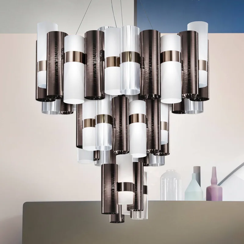 La Lollo XL LED hanglamp, Ø80cm, tin-wit by Slamp in Tin, White, Transparent – product photo