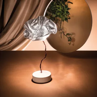 Lafleur LED tafellamp, accu, prisma by Slamp in Transparent, Mat wit, Copper – product photo 2 of 5